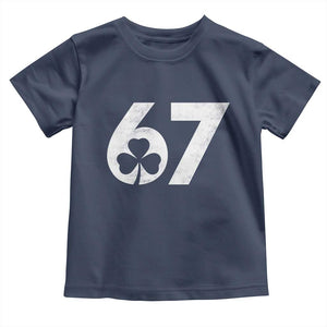 Funny St Patricks Day 67 Six Seven Vintage Shamrock Toddler T Shirt TS11 Navy Print Your Wear