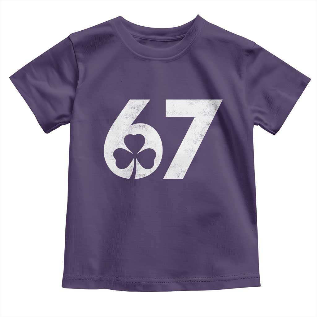 Funny St Patricks Day 67 Six Seven Vintage Shamrock Toddler T Shirt TS11 Purple Print Your Wear