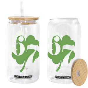 Funny St Patricks Day 67 Six Seven Meme Shamrock Glass Can TS11 Print Your Wear