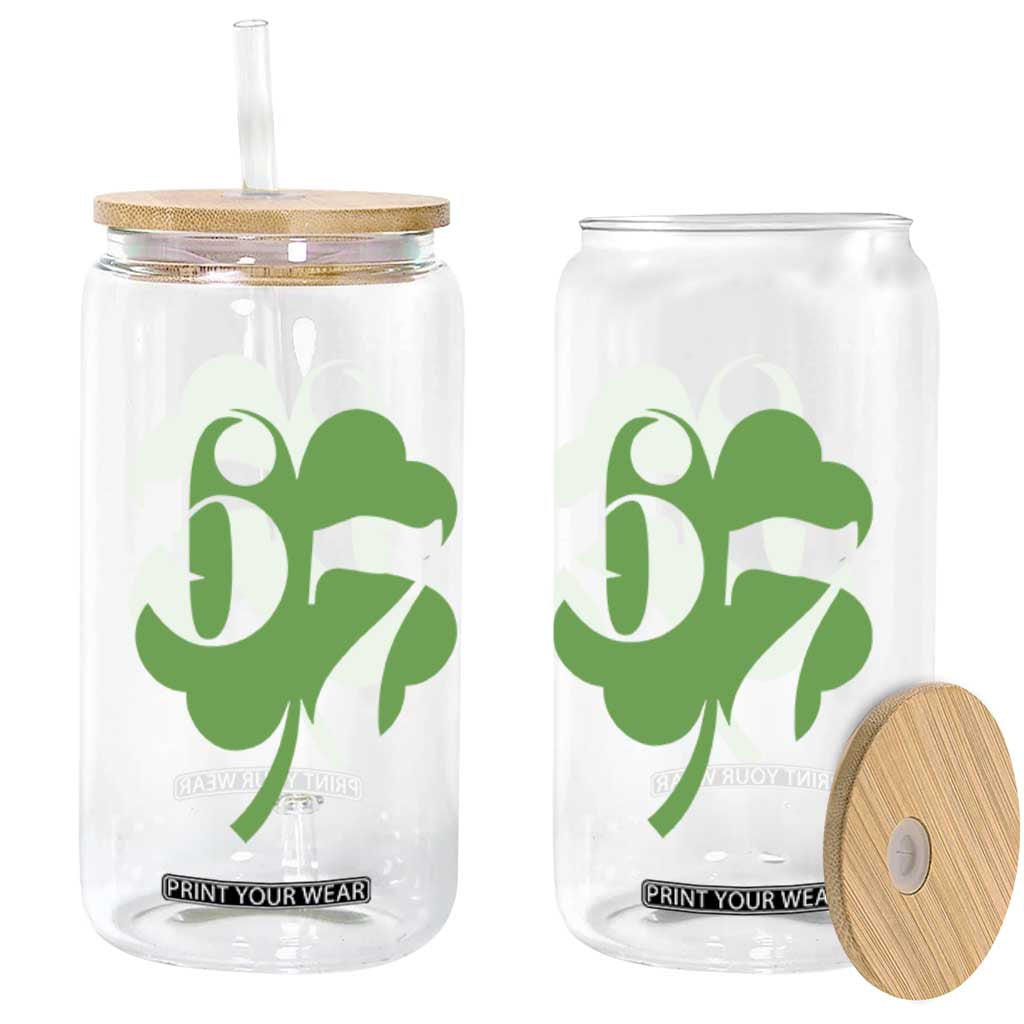 Funny St Patricks Day 67 Six Seven Meme Shamrock Glass Can TS11 Print Your Wear