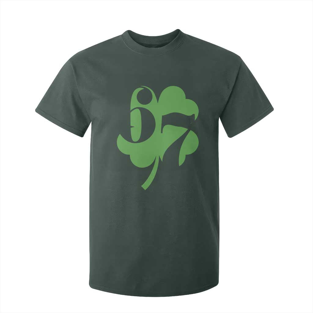 Funny St Patricks Day 67 Six Seven Meme Shamrock T Shirt For Kid TS11 Dark Forest Green Print Your Wear
