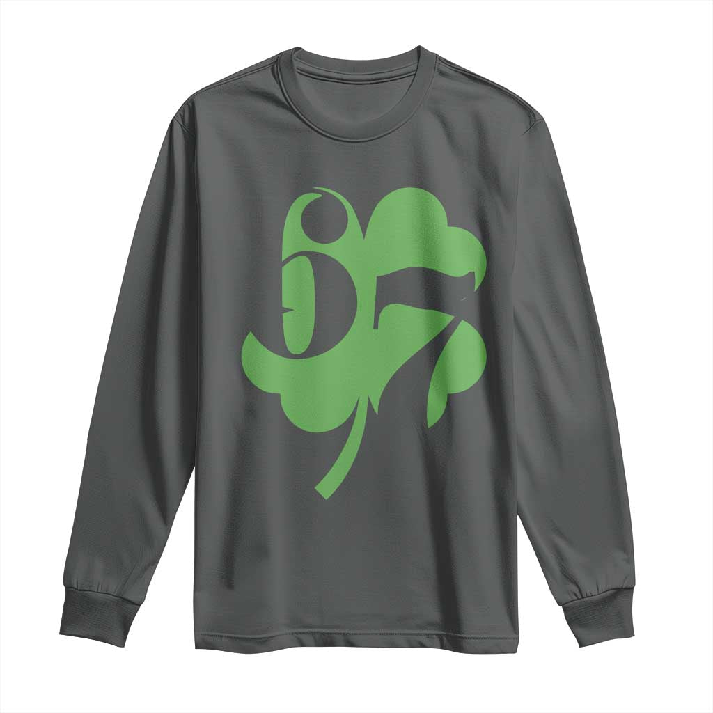 Funny St Patricks Day 67 Six Seven Meme Shamrock Long Sleeve Shirt TS11 Dark Heather Print Your Wear