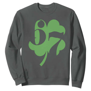 Funny St Patricks Day 67 Six Seven Meme Shamrock Sweatshirt TS11 Dark Heather Print Your Wear