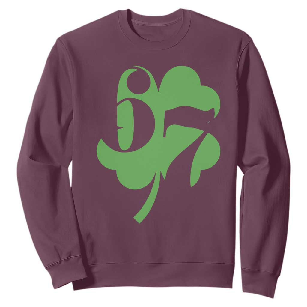 Funny St Patricks Day 67 Six Seven Meme Shamrock Sweatshirt TS11 Maroon Print Your Wear