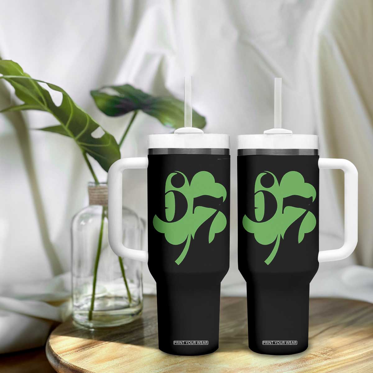 Funny St Patricks Day 67 Six Seven Meme Shamrock Tumbler With Handle TS11 Print Your Wear