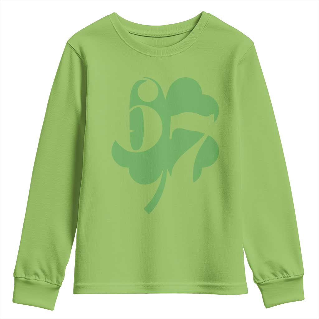 Funny St Patricks Day 67 Six Seven Meme Shamrock Youth Sweatshirt TS11 Lime Print Your Wear