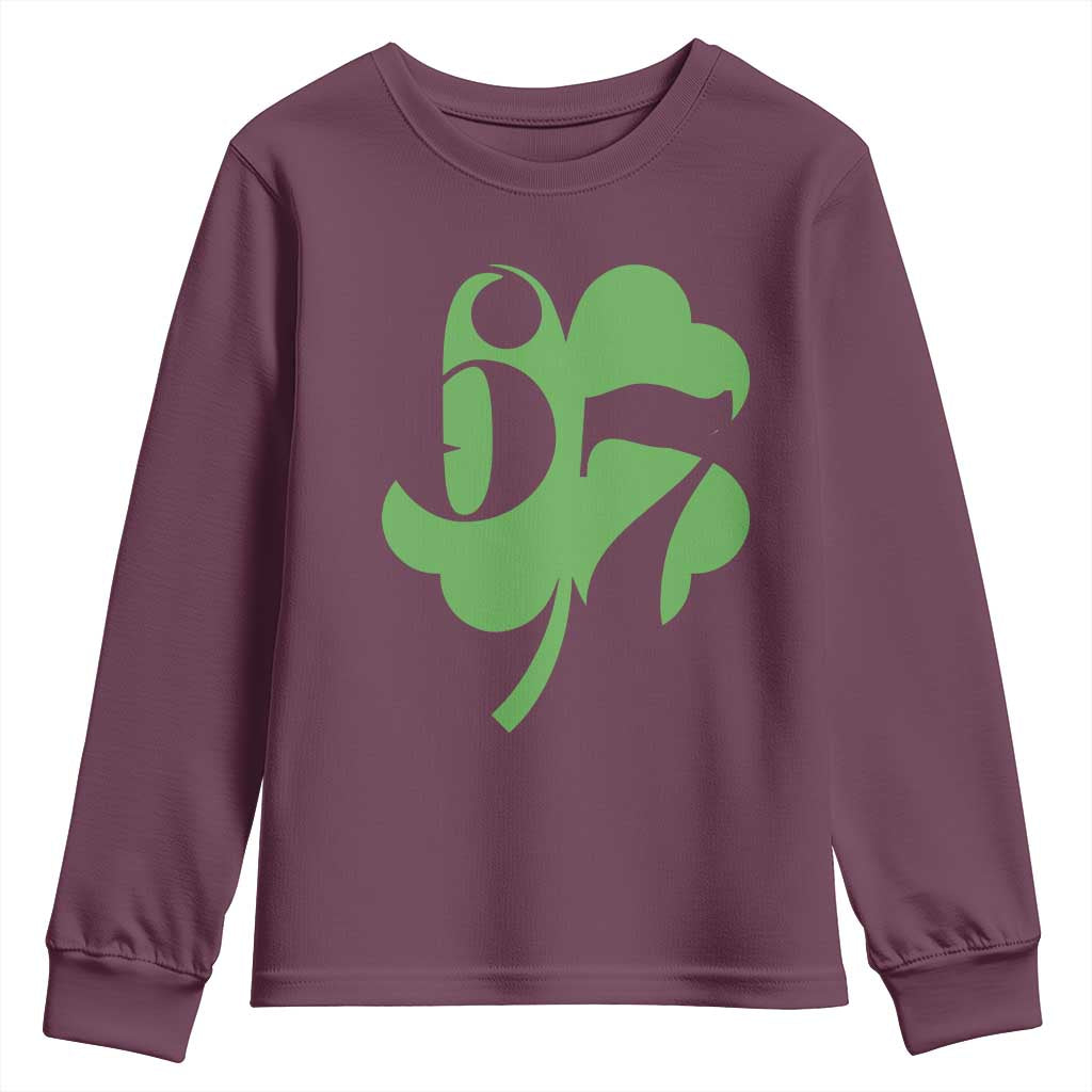 Funny St Patricks Day 67 Six Seven Meme Shamrock Youth Sweatshirt TS11 Maroon Print Your Wear