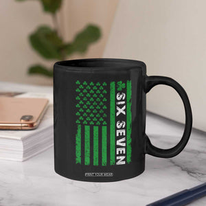 Six Seven 67 St Patricks Day Shamrock Vintage American Flag Coffee Mug TS11 Print Your Wear
