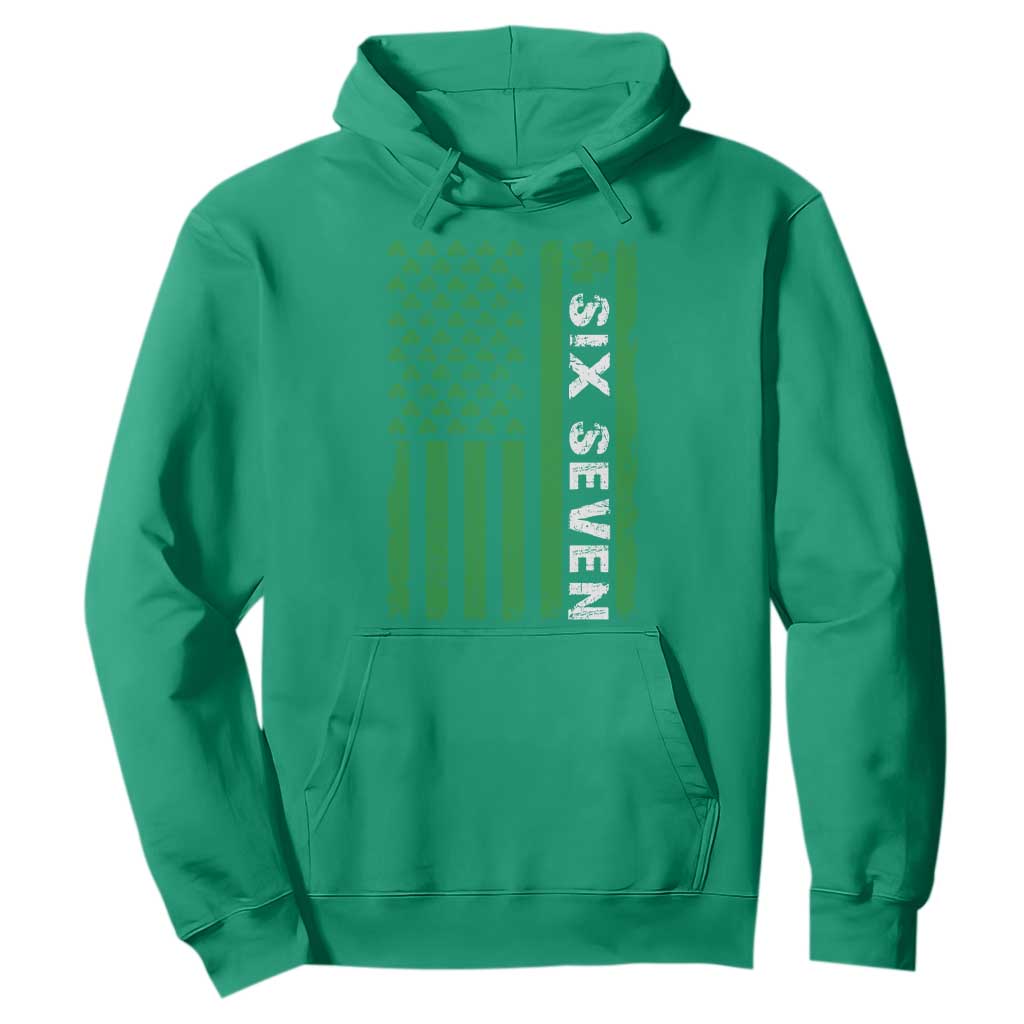 Six Seven 67 St Patricks Day Shamrock Vintage American Flag Hoodie TS11 Irish Green Print Your Wear