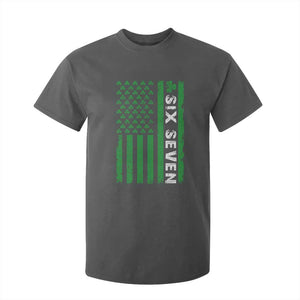 Six Seven 67 St Patricks Day Shamrock Vintage American Flag T Shirt For Kid TS11 Dark Heather Print Your Wear