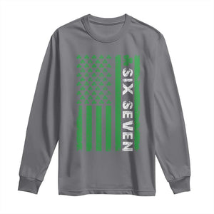 Six Seven 67 St Patricks Day Shamrock Vintage American Flag Long Sleeve Shirt TS11 Charcoal Print Your Wear