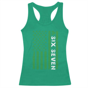 Six Seven 67 St Patricks Day Shamrock Vintage American Flag Racerback Tank Top TS11 Irish Green Print Your Wear