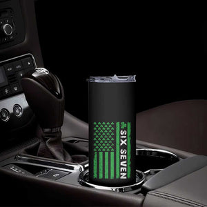 Six Seven 67 St Patricks Day Shamrock Vintage American Flag Skinny Tumbler TS11 Print Your Wear