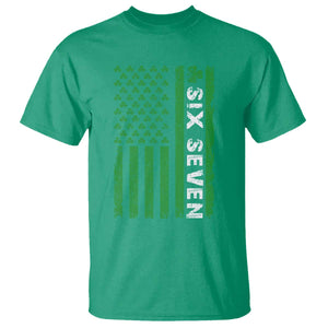 Six Seven 67 St Patricks Day Shamrock Vintage American Flag T Shirt TS11 Irish Green Print Your Wear