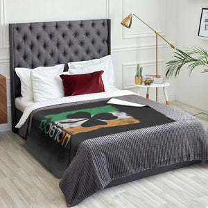 Boston St Patricks Day Throw Blanket Distressed Shamrock Vintage Irish Flag TS11 Print Your Wear