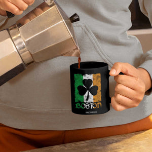 Boston St Patricks Day Coffee Mug Distressed Shamrock Vintage Irish Flag TS11 Print Your Wear