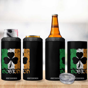 Boston St Patricks Day 4 in 1 Can Cooler Tumbler Distressed Shamrock Vintage Irish Flag TS11 Print Your Wear