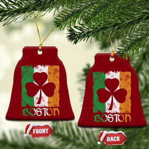 Boston St Patricks Day Ceramic Ornament Distressed Shamrock Vintage Irish Flag TS11 Print Your Wear
