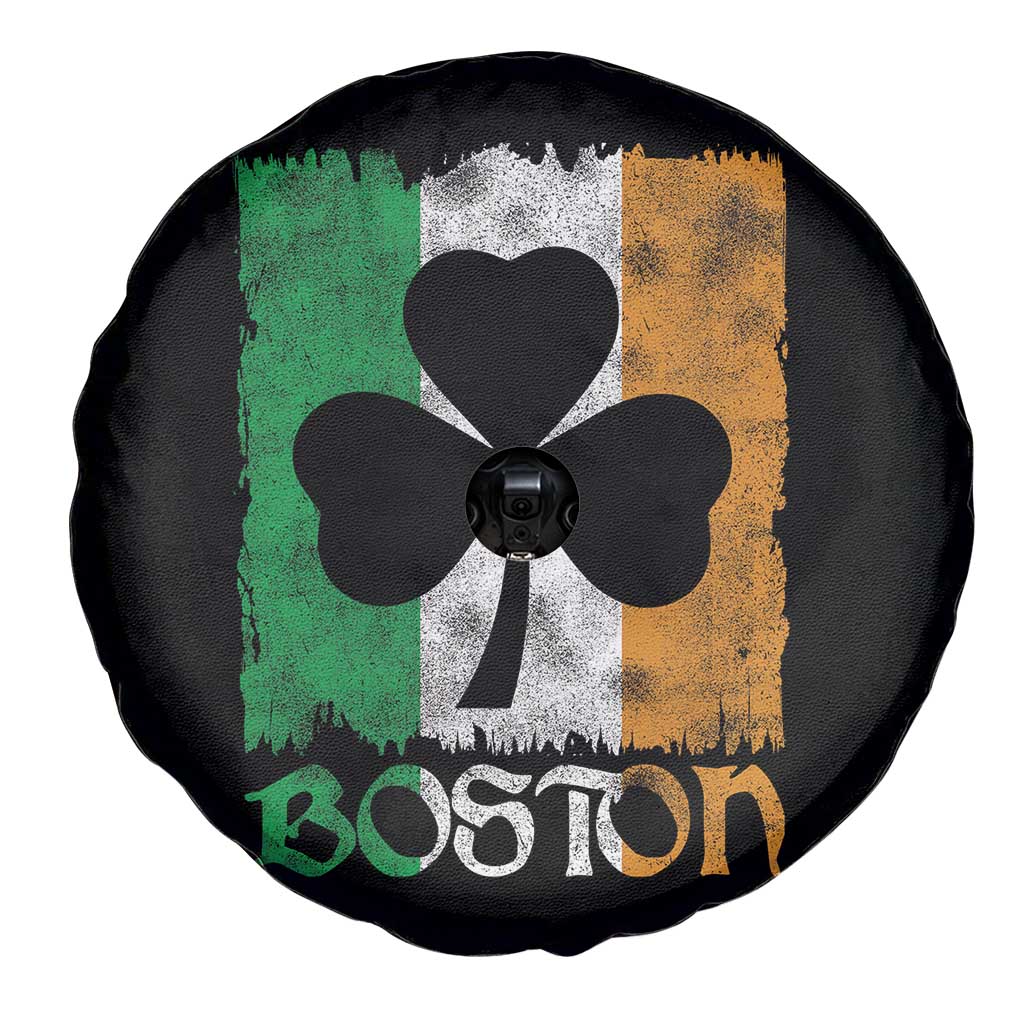 Boston St Patricks Day Spare Tire Cover Distressed Shamrock Vintage Irish Flag TS11 Print Your Wear
