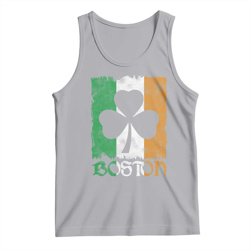 Boston St Patricks Day Tank Top Distressed Shamrock Vintage Irish Flag TS11 Athletic Heather Print Your Wear