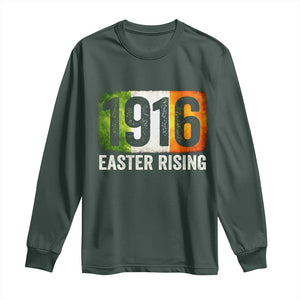 Ireland Easter Rising 1916 Long Sleeve Shirt Irish Rebellion Vintage Flag TS11 Dark Forest Green Print Your Wear