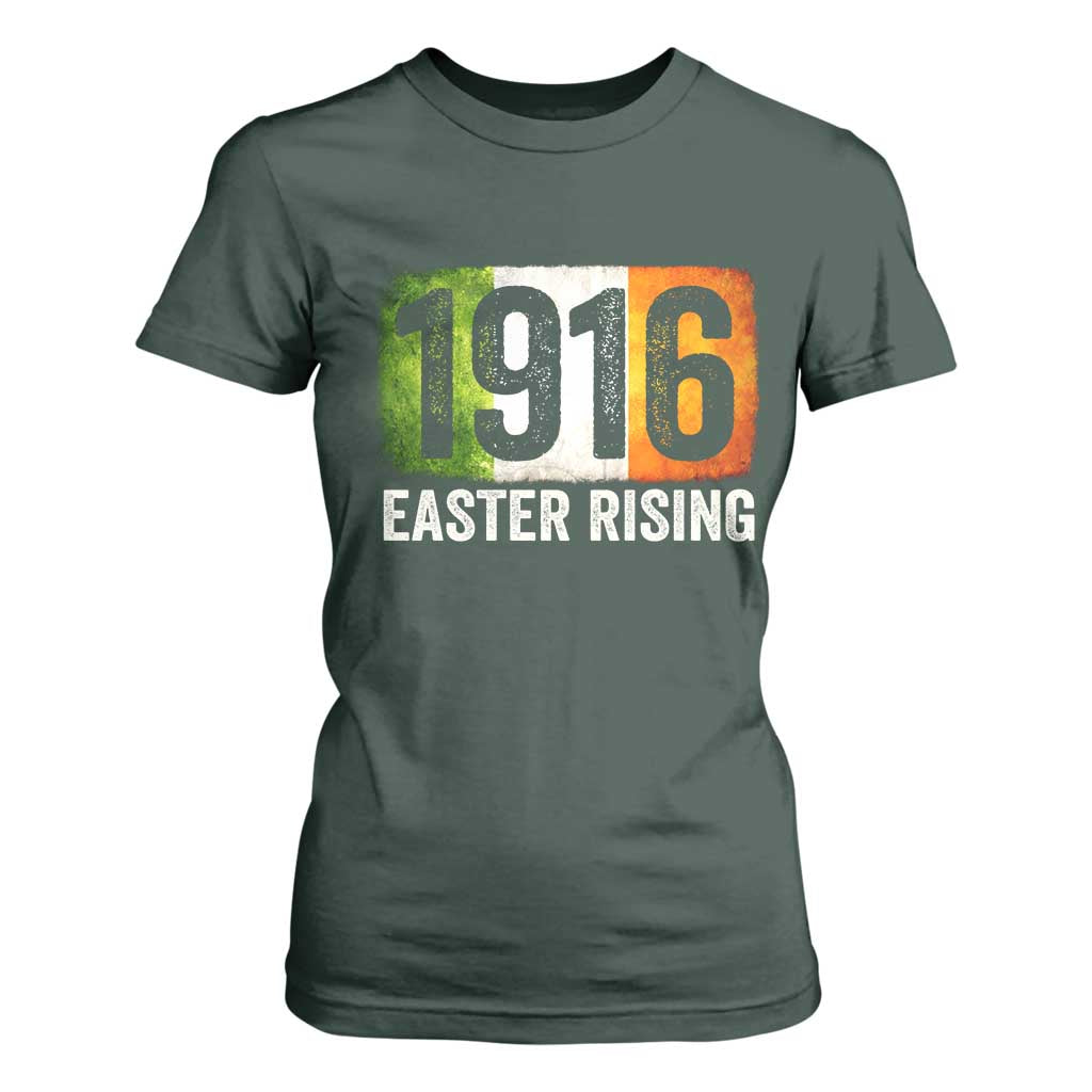 Ireland Easter Rising 1916 T Shirt For Women Irish Rebellion Vintage Flag TS11 Dark Forest Green Print Your Wear