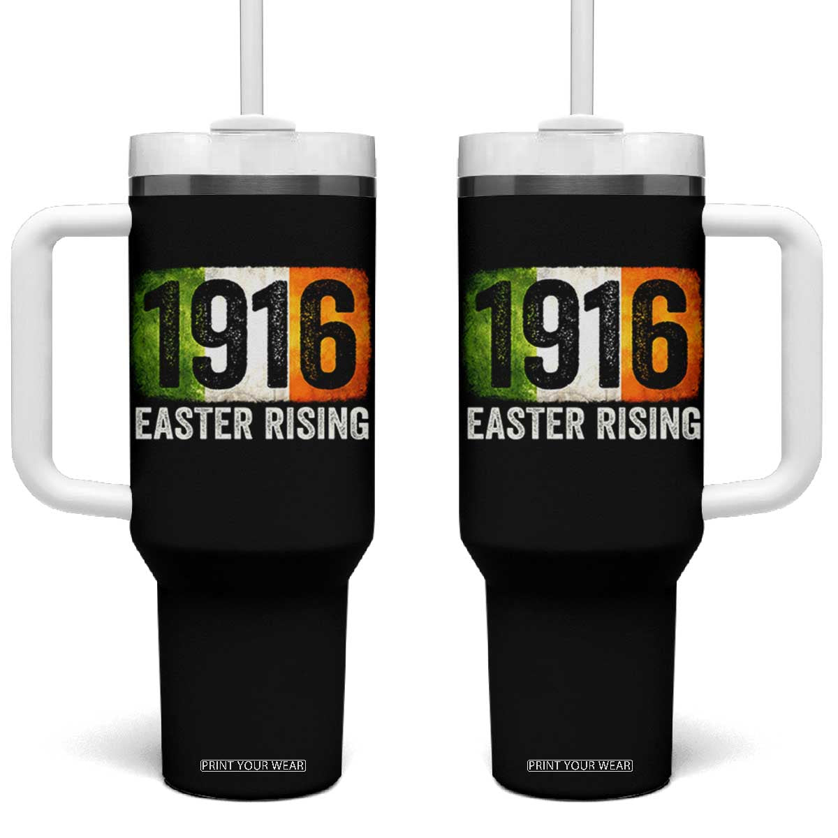 Ireland Easter Rising 1916 Tumbler With Handle Irish Rebellion Vintage Flag TS11 One Size: 40 oz Black Print Your Wear