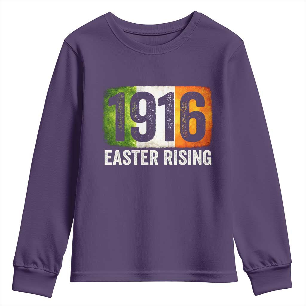 Ireland Easter Rising 1916 Youth Sweatshirt Irish Rebellion Vintage Flag TS11 Purple Print Your Wear