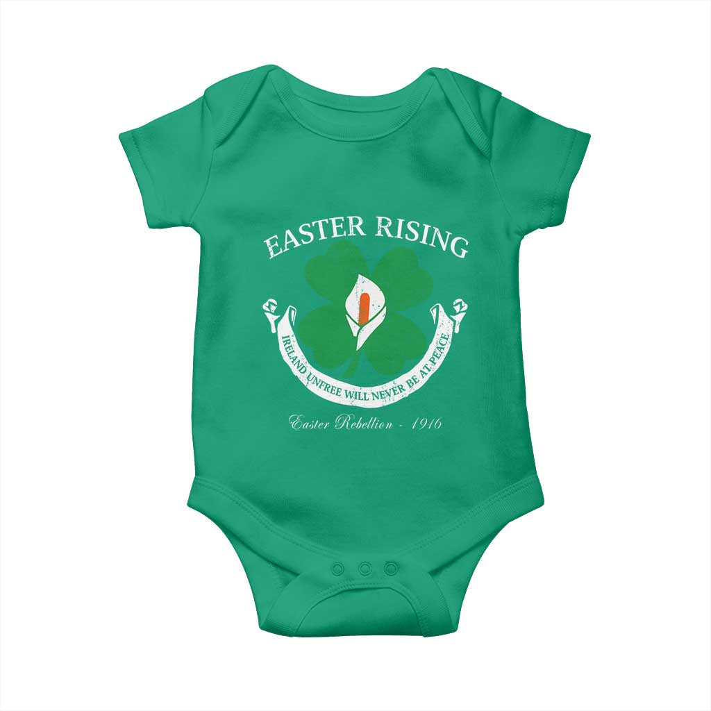 Easter Rising Baby Onesie Ireland Unfree Will Never Be At Peace 1916 Irish Rebellions TS11 Irish Green Print Your Wear