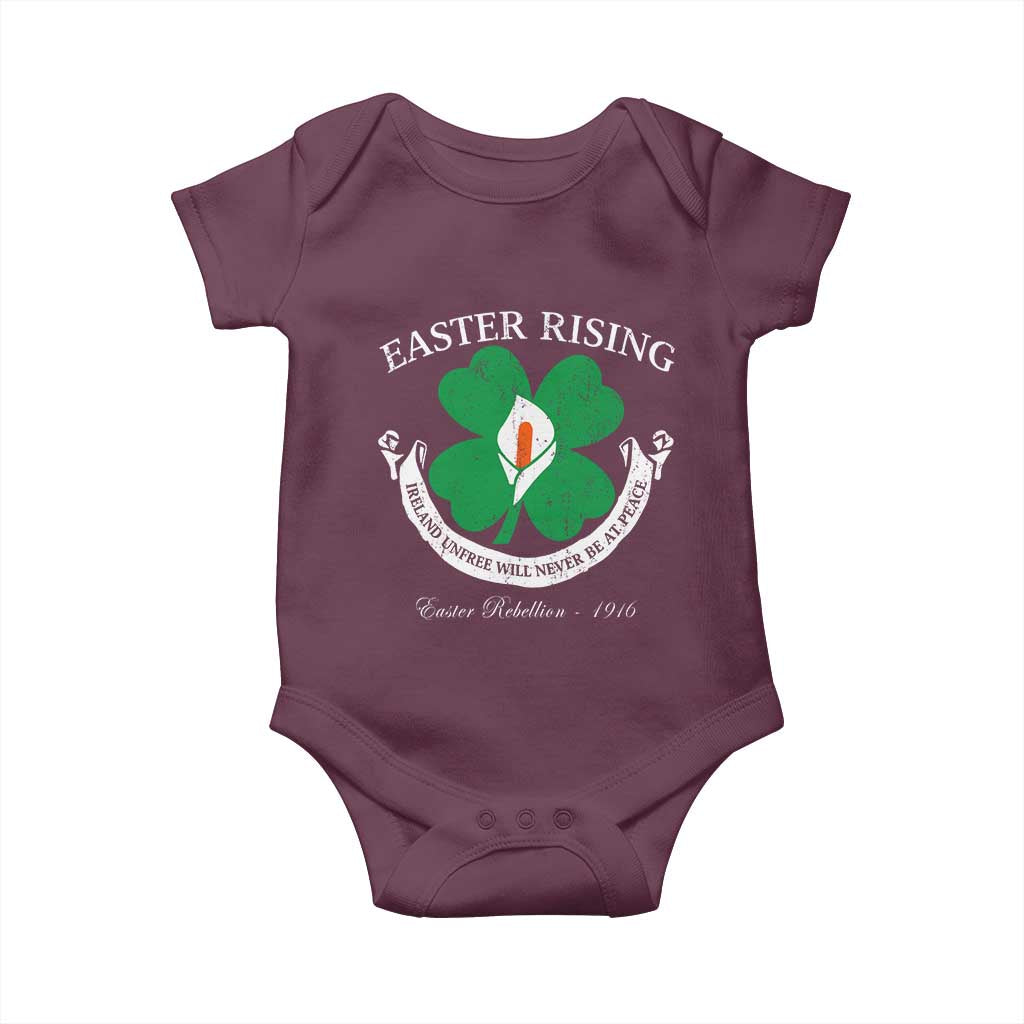 Easter Rising Baby Onesie Ireland Unfree Will Never Be At Peace 1916 Irish Rebellions TS11 Maroon Print Your Wear