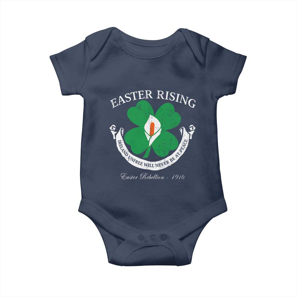 Easter Rising Baby Onesie Ireland Unfree Will Never Be At Peace 1916 Irish Rebellions TS11 Navy Print Your Wear