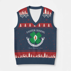 Easter Rising V-Neck Knit Sweater Vest Ireland Unfree Will Never Be At Peace 1916 Irish Rebellions TS11 Navy Red Print Your Wear