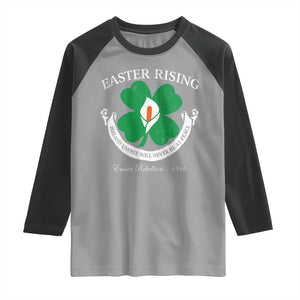 Easter Rising Raglan Shirt Ireland Unfree Will Never Be At Peace 1916 Irish Rebellions TS11 Sport Gray Black Print Your Wear