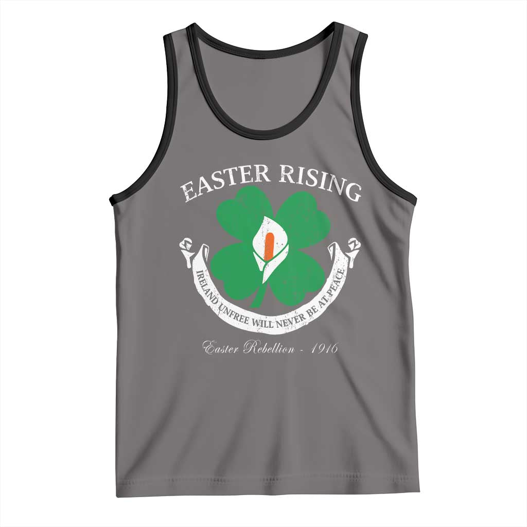 Easter Rising Tank Top Ireland Unfree Will Never Be At Peace 1916 Irish Rebellions TS11 Deep Heather Black Print Your Wear