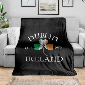 Dublin Ireland Est 988 Throw Blanket St Patricks Day Shamrock Leaf TS11 Print Your Wear