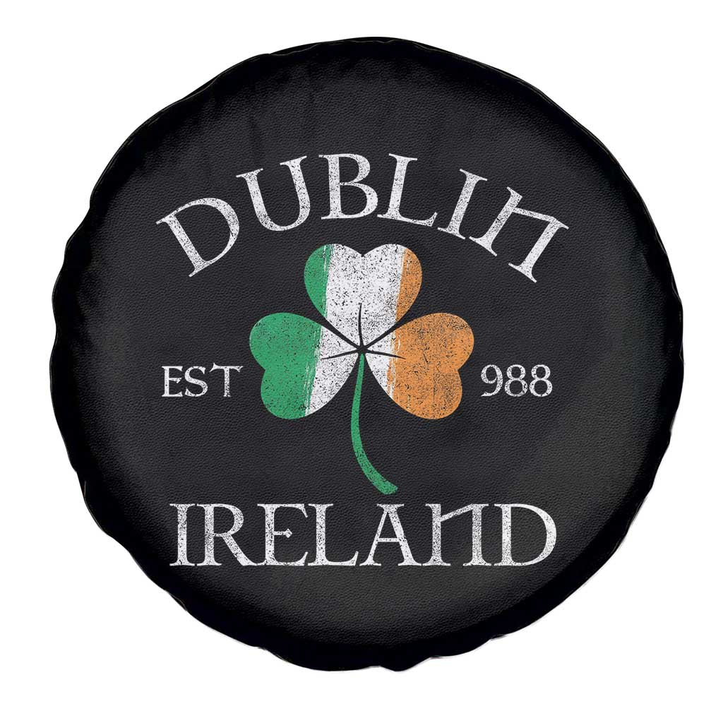 Dublin Ireland Est 988 Spare Tire Cover St Patricks Day Shamrock Leaf TS11 Print Your Wear