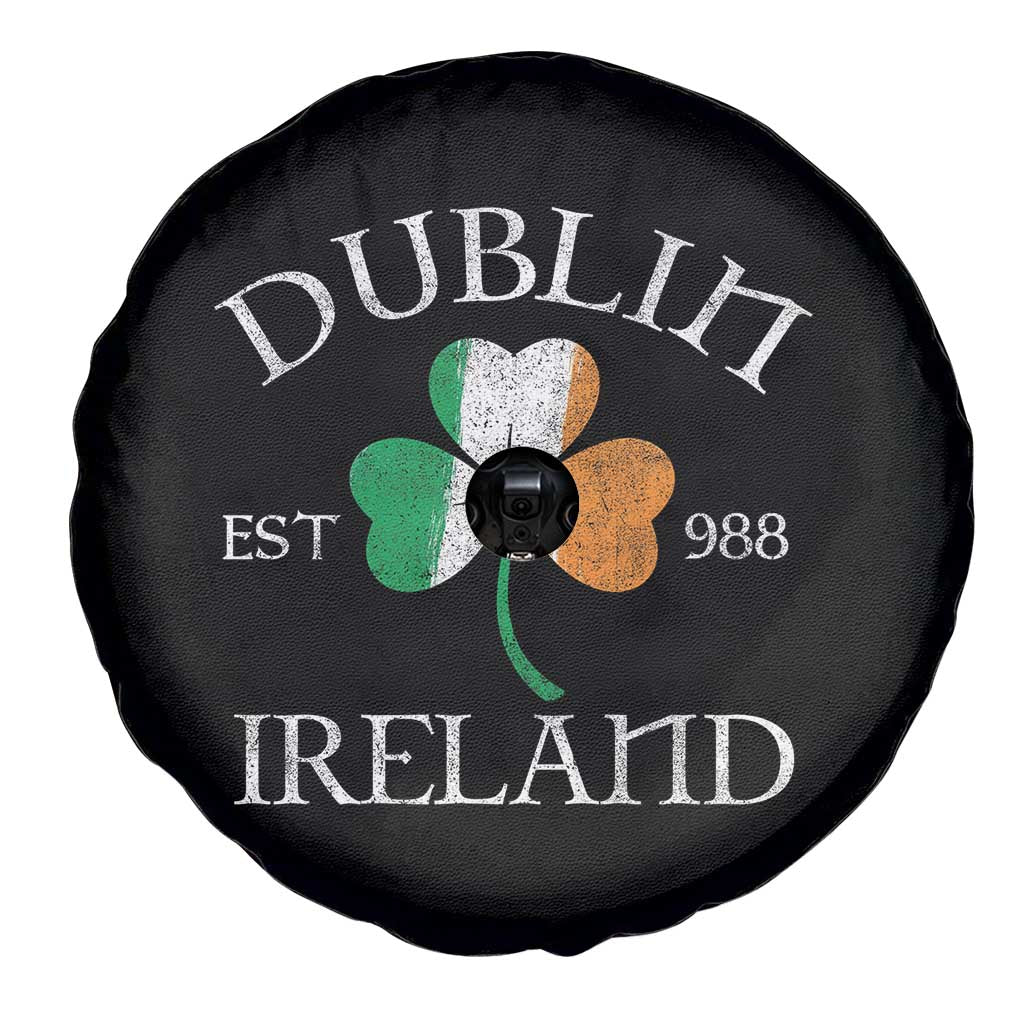 Dublin Ireland Est 988 Spare Tire Cover St Patricks Day Shamrock Leaf TS11 Print Your Wear