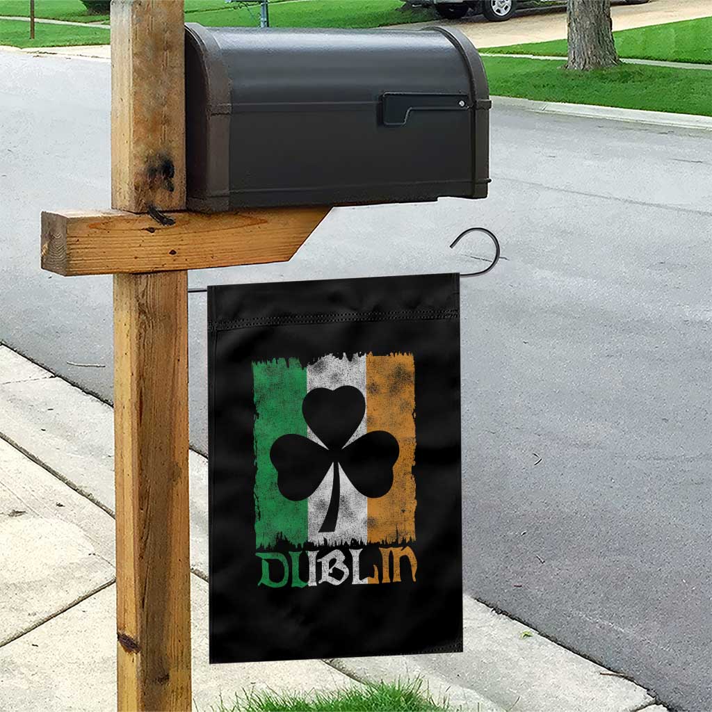 Dublin Ireland St Patricks Day Garden Flag Distressed Shamrock Vintage Irish Flag TS11 Print Your Wear