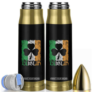 Dublin Ireland St Patricks Day Bullet Tumbler Distressed Shamrock Vintage Irish Flag TS11 Black Print Your Wear