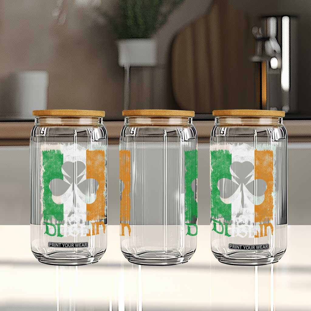 Dublin Ireland St Patricks Day Glass Can Distressed Shamrock Vintage Irish Flag TS11 Print Your Wear