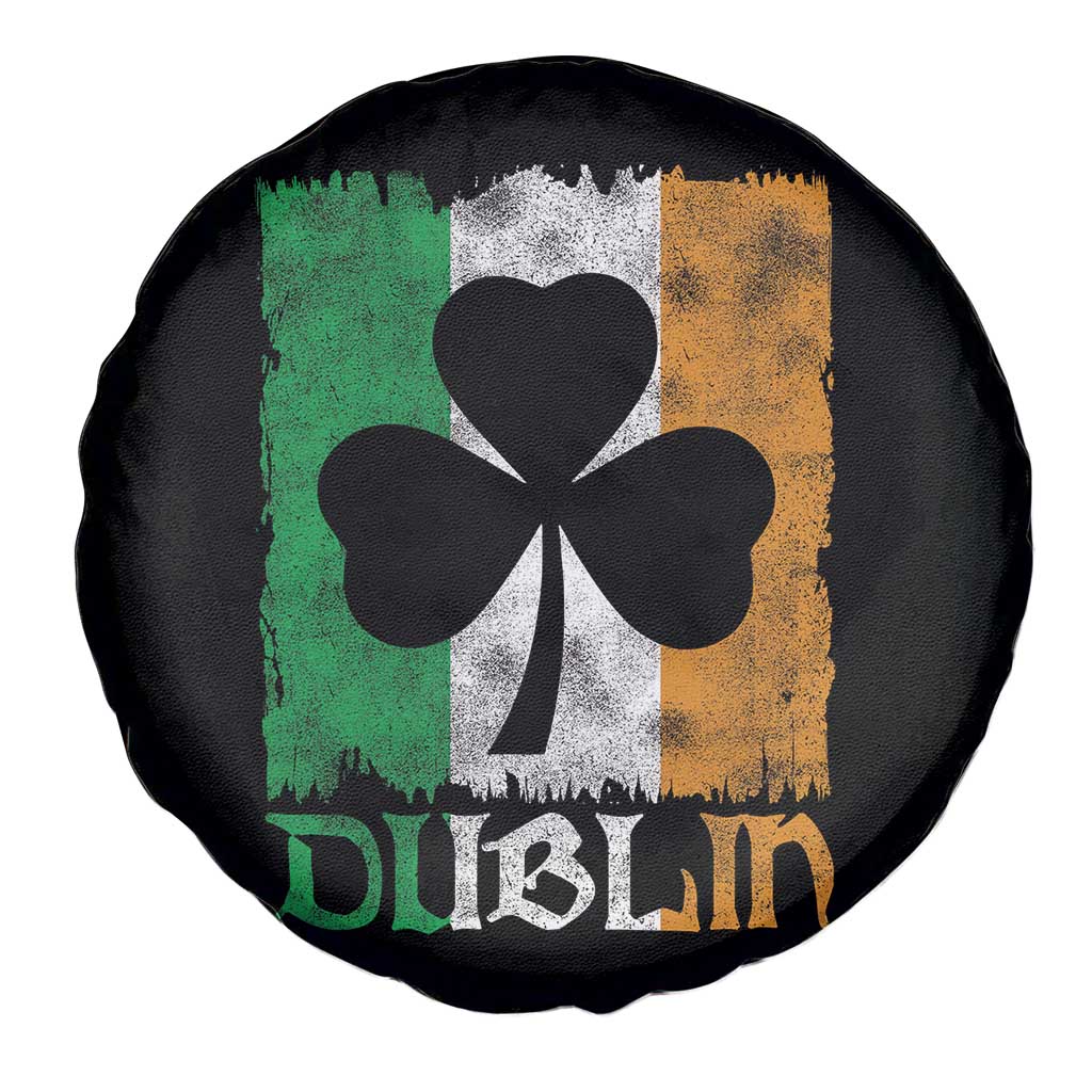 Dublin Ireland St Patricks Day Spare Tire Cover Distressed Shamrock Vintage Irish Flag TS11 Print Your Wear