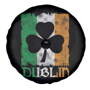 Dublin Ireland St Patricks Day Spare Tire Cover Distressed Shamrock Vintage Irish Flag TS11 Print Your Wear
