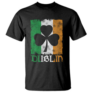 Dublin Ireland St Patricks Day T Shirt Distressed Shamrock Vintage Irish Flag TS11 Black Print Your Wear