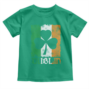 Dublin Ireland St Patricks Day Toddler T Shirt Distressed Shamrock Vintage Irish Flag TS11 Irish Green Print Your Wear