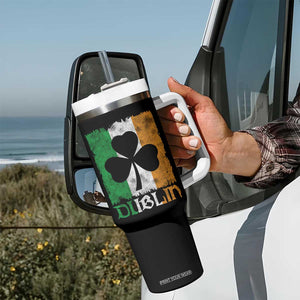 Dublin Ireland St Patricks Day Tumbler With Handle Distressed Shamrock Vintage Irish Flag TS11 Print Your Wear