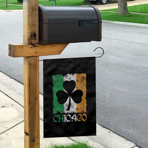 Chicago IL St Patricks Day Garden Flag Distressed Shamrock Vintage Irish Flag TS11 Print Your Wear