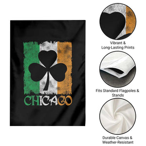 Chicago IL St Patricks Day Garden Flag Distressed Shamrock Vintage Irish Flag TS11 Print Your Wear