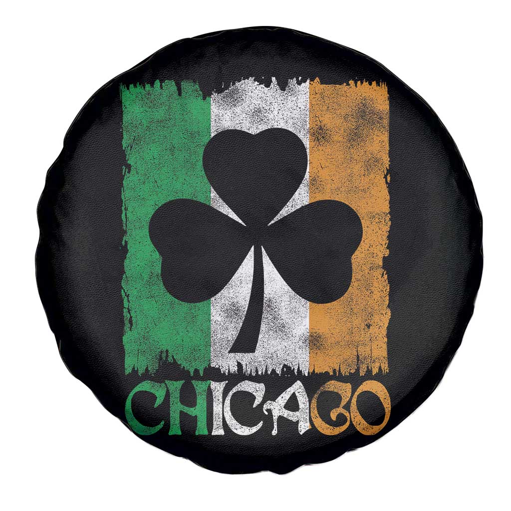 Chicago IL St Patricks Day Spare Tire Cover Distressed Shamrock Vintage Irish Flag TS11 Print Your Wear