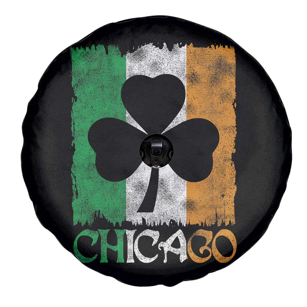 Chicago IL St Patricks Day Spare Tire Cover Distressed Shamrock Vintage Irish Flag TS11 Print Your Wear