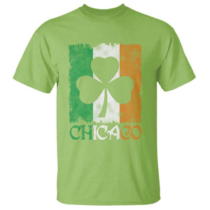 Chicago IL St Patricks Day T Shirt Distressed Shamrock Vintage Irish Flag TS11 Lime Print Your Wear